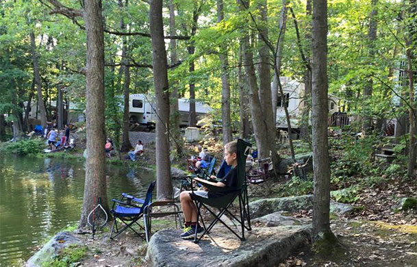 Creekside water and electric campsite at Adventure Bound Oak Creek